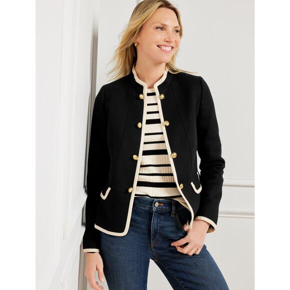 Talbots Jackets & Blazers - Talbots Plus sz 20W black cream military jacket blazer gold button detail new
